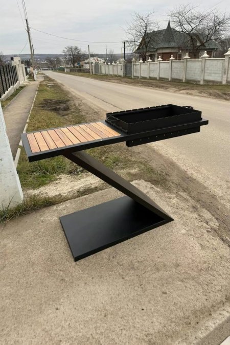 شواية ستاند Z سادة – خشب طبيعي (طول 160 سم)